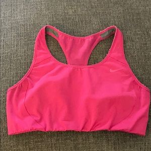 Pink Nike sports bra